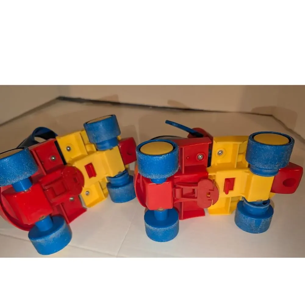 Vintage Little Tikes Adjustable Child Size Roller Skates Blue Red Yellow
